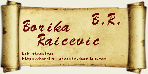 Borika Raičević vizit kartica